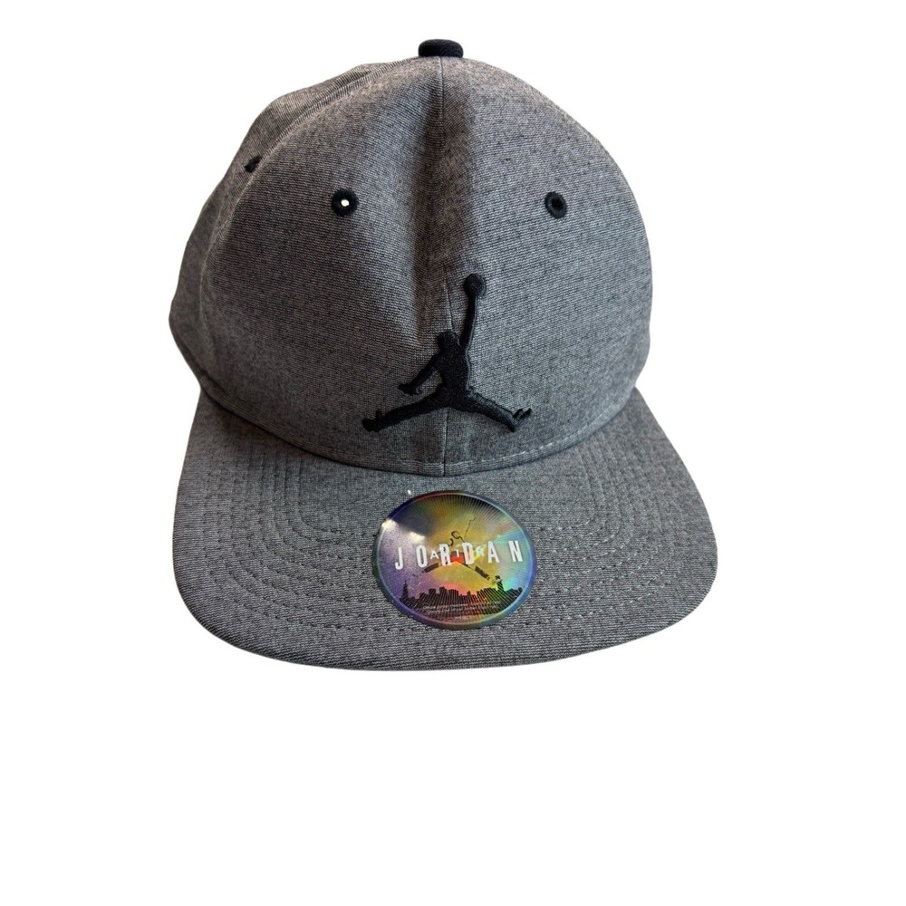 Air Jordan Hat Men Gray Embroidered Logo Black Jumpman‎ Snap Back Cap